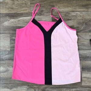 Colorblock Pink Spaghetti Strap Tank Top